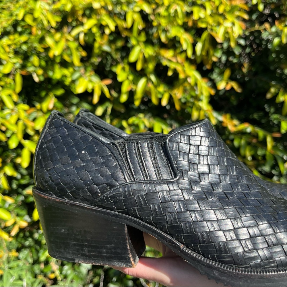 Vintage 90s Cole Haan Basketweave Leather Loafers Size 9 Made in Brazil - Picture 5 of 11